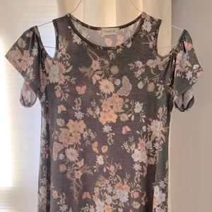 Grey Floral Dress